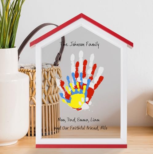 Exclusive House Shaped Family Handprint Kit; Unique DIY Keepsake