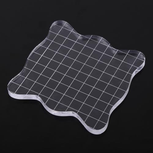 1PC Transparent Acrylic Stamp Blocks with Grid Lines