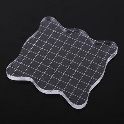 1PC Transparent Acrylic Stamp Blocks with Grid Lines