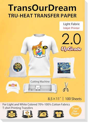 Upgraded Heat Transfer Paper for T Shirts (100 Count)