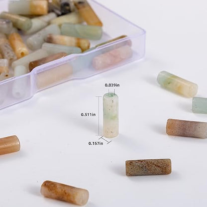 Natural Amazonite Cylinder Tube Beads 4x13mm 38cm (28 Count)