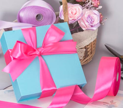 1 1 2 Inch Rose Red Solid Satin Ribbon for Gift Wrapping