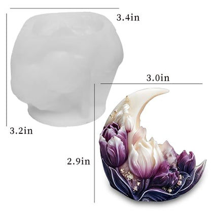 Moon Flower Candle Soap Mold