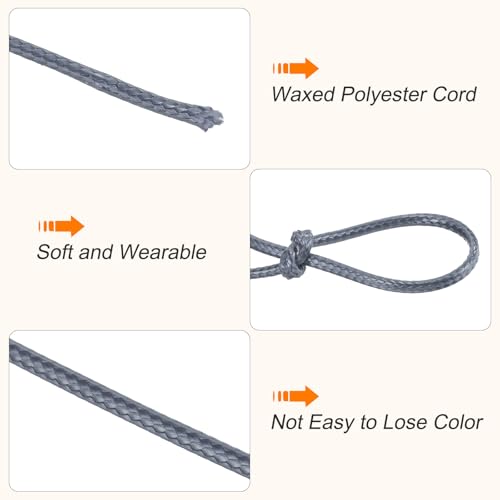 Waxed Cord 3mm Waxed Polyester Cord 44 Yard Wax String for Bracelet Making