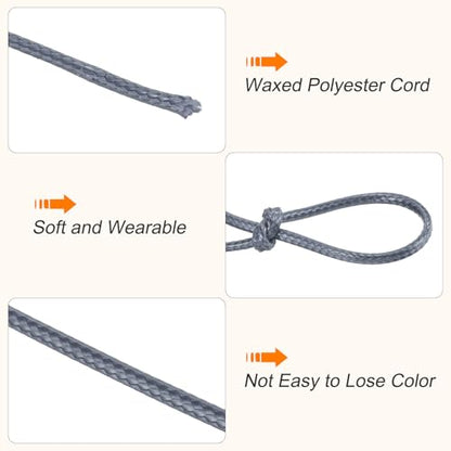 Waxed Cord 2mm Waxed Polyester Cord 98 Yard Wax String for Bracelet Making