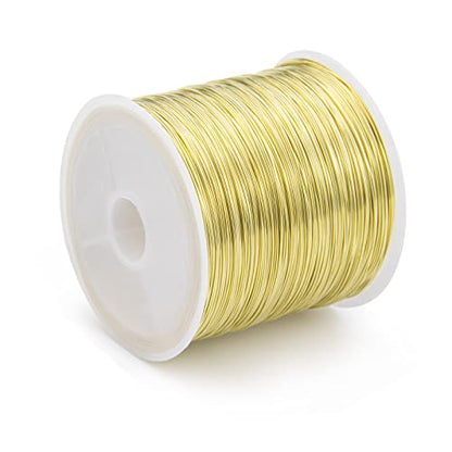 262FT 24 Gauge Jewelry Wire for Jewelry Making Gold Copper Beading Wire (262 Foot)