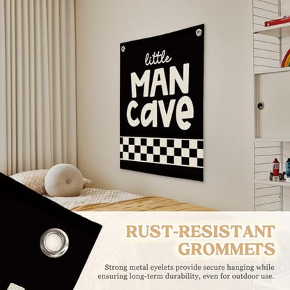 Little Man Cave Boys Room Wall Decor Banner