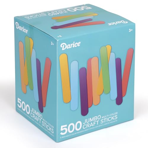 500 Colored Pcs Popsicle Sticks for Crafts (500 Count)