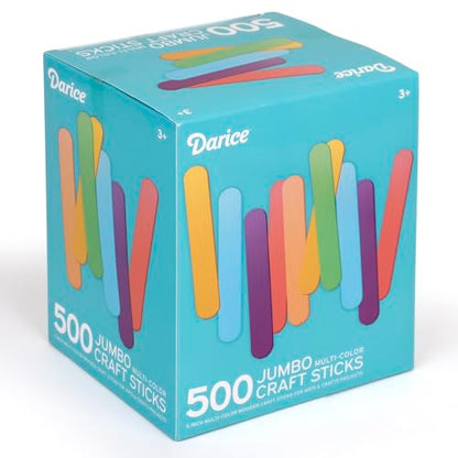 500 Colored Pcs Popsicle Sticks for Crafts (500 Count)