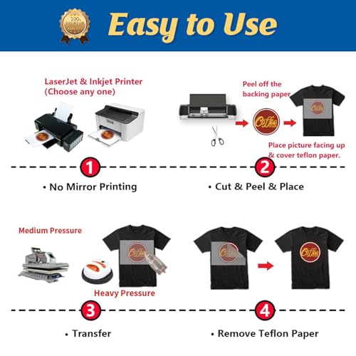 Tru Heat Transfer Paper for Inkjet & LaserJet Printer