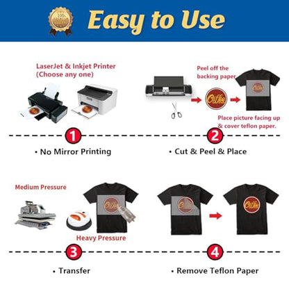 Tru Heat Transfer Paper for Inkjet & LaserJet Printer