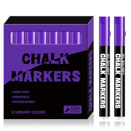 Purple Chalk Markers for Blackboard (8 Count)