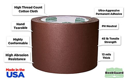 3 Inch Brown Book Repair Cloth Tape 15 Yard Roll
