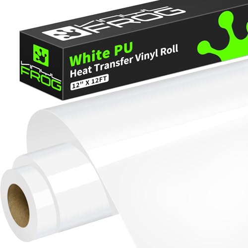 White Heat Transfer Vinyl Roll 12" x12ft Matte HTV Vinyl