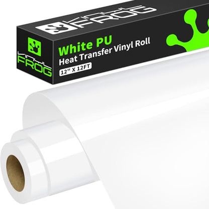 White Heat Transfer Vinyl Roll 12" x12ft Matte HTV Vinyl