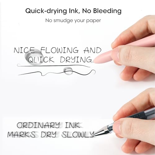 Gel Pens 10pcs 0.5mm Quick Dry Black Ink Fine Point Pens (10 Count)
