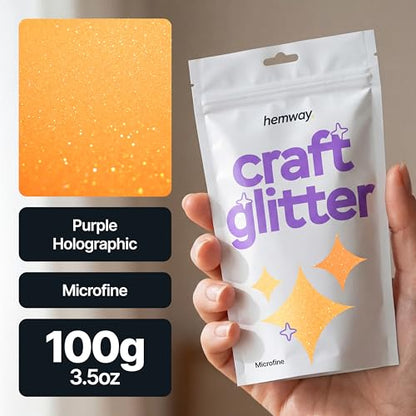 Craft Glitter Fluorescent Orange 100g Microfine Glitter