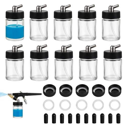10pk 0.75oz Glass Airbrush Bottles (10 Count)