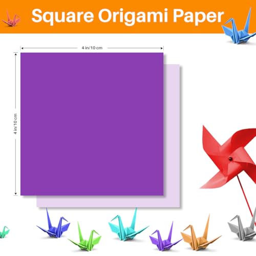 Origami Paper Large Single Sided for Arts and Crafts Projects (100 Count)