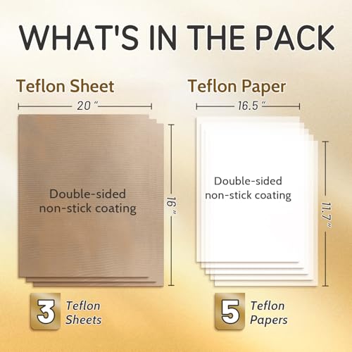 Teflon Sheets 16×20" & Teflon Paper 8.5 * 11" for Heat Press