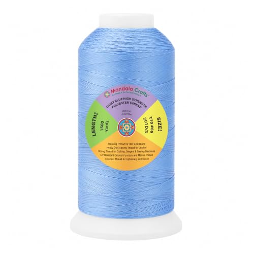 Light Blue Tex 70 Polyester Heavy Duty Thread for Upholstery