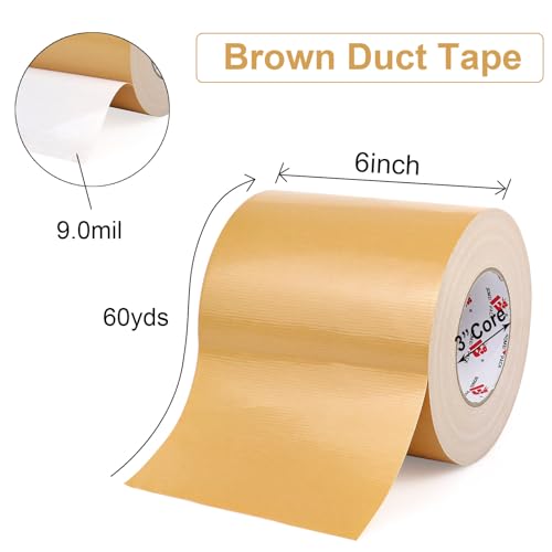 6" Tan Beige Duct Tape 6 Inch (180 Foot)