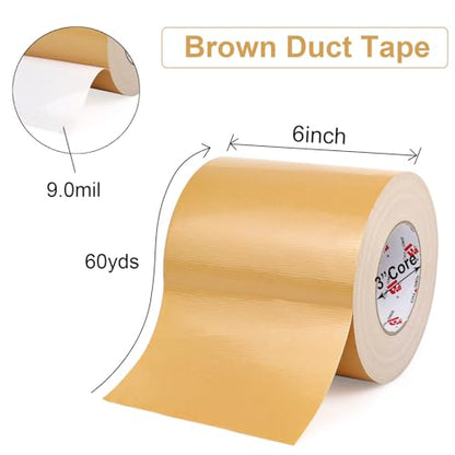 6" Tan Beige Duct Tape 6 Inch (180 Foot)
