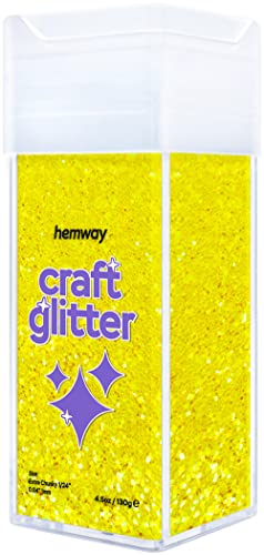 Craft Glitter Shaker Fluorescent Yellow 130g Extra Chunky (4.6 Ounce)