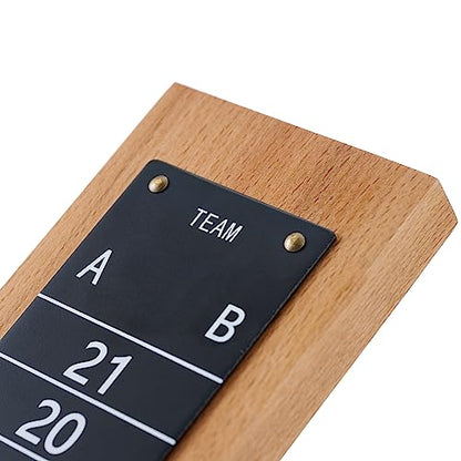 Steel Scoreboard Nailed on a Beech Board with Magnetic Score Keepers for Cornhole and Other Games