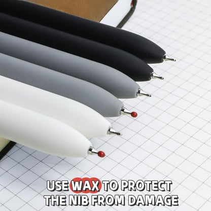 6 Pcs Gel Pens 0.5mm Quick Dry Black Ink Pens Fine Point Smooth Writing Pen (6 Count)