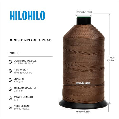 Extra Strong Bonded Nylon Thread #138 Tex135