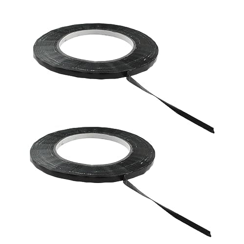Black 0.25Inch Wide Floral Tape Waterproof Florist Tape Flower Wrap Adhesive Waterproof Decorative Tape for Bouquet Stem Wrapping Flower Arranging and Floral Craft (400 Foot)