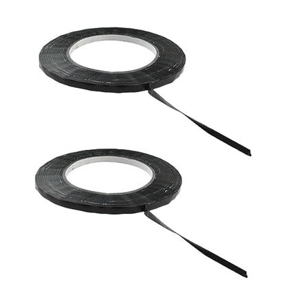 Black 0.25Inch Wide Floral Tape Waterproof Florist Tape Flower Wrap Adhesive Waterproof Decorative Tape for Bouquet Stem Wrapping Flower Arranging and Floral Craft (400 Foot)