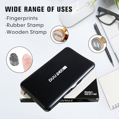 Large Black Stamp Ink Pad 6.14"x3.38" for Office