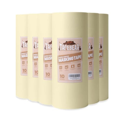 General Purpose Masking Tape Beige White 0.7" x 60Yards x 60Rolls (60 Count)