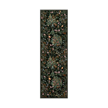 Floral Washable Runner Rug 2x8 Non Slip