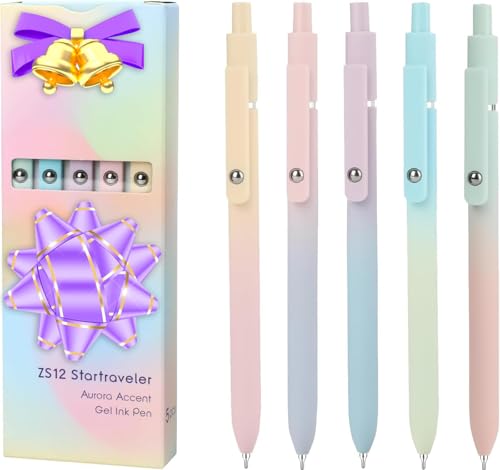5Pcs 0.5mm Black Ink Gel Pens (5 Count)