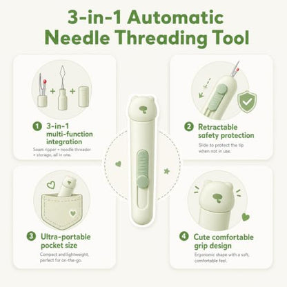 3-in-1 Automatic Needle Threader with Seam Ripper