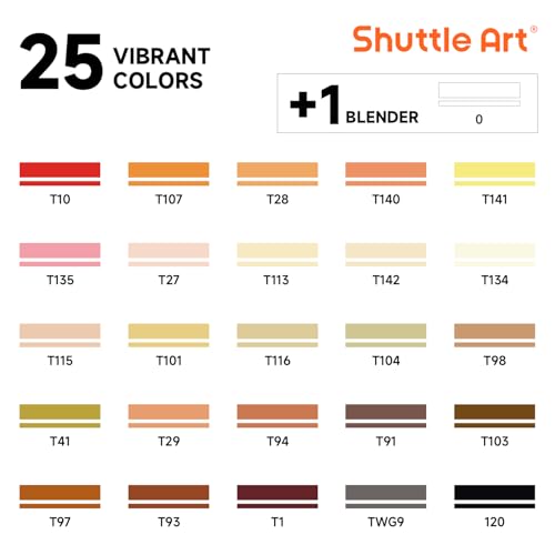 26 Colors Skin Tone&Hair Art Markers (26 Count)