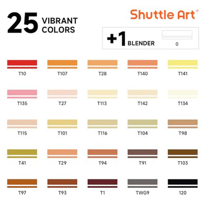 26 Colors Skin Tone&Hair Art Markers (26 Count)
