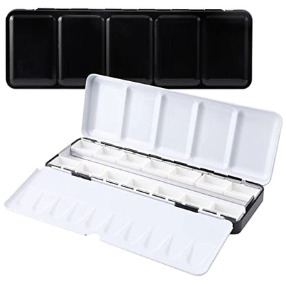 Metal Watercolor Tray Palette with 14 Empty Full Pans for Plein Air