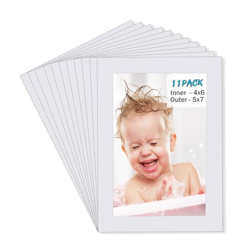 5x7 White Picture Mats Pack of 11
