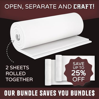 2 Pack White EVA Foam Sheet (7.58 Sq Ft)