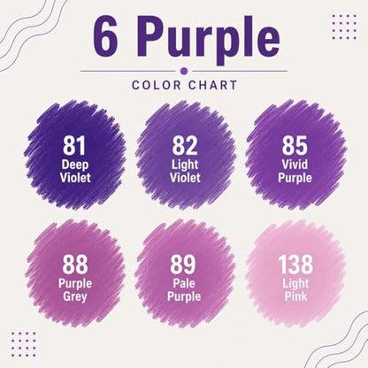 6 Pack Purple Pink Alcohol Markers (6 Count)