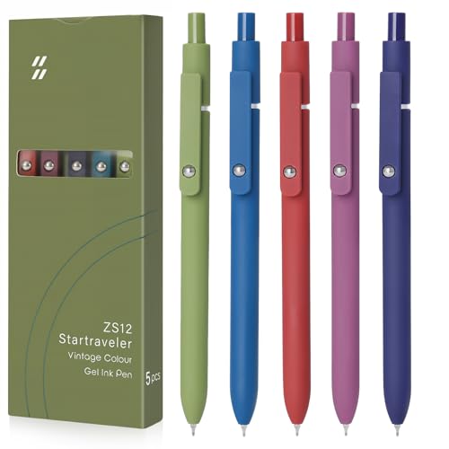 Gel Pens 5pcs 0.5mm Quick Dry Black Ink Fine Point Pens (5 Count)