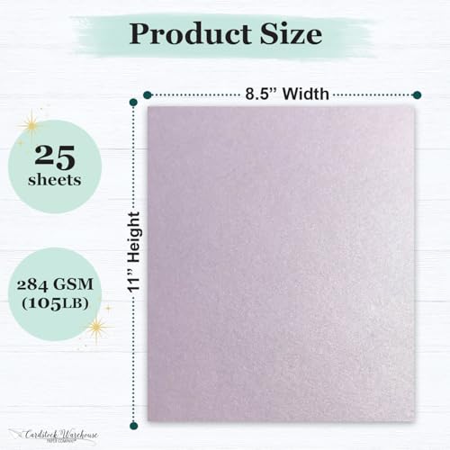 Cardstock Warehouse Stardream Kunzite Light Purple Cardstock Paper (25 Count)
