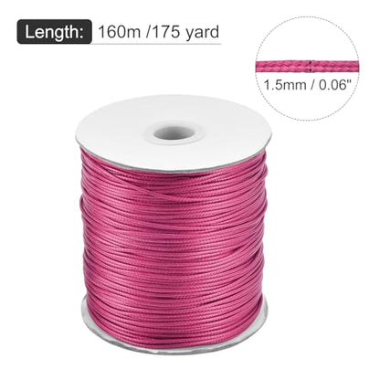 Waxed Cord 1.5mm Waxed Polyester Cord 175 Yard Wax String for Bracelet Making