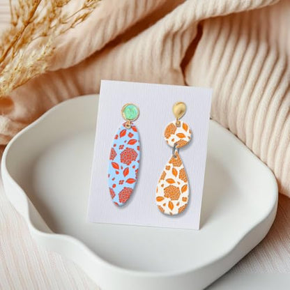 Hydrangea Texture Polymer Clay Texture Sheets Flowers Leaves Pattern Silicone Texture Stamp Clay Modeling Pattern Pad Texture Sheets for Polymer Clay Making Earrings Jewelry