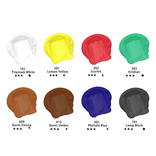 8 Colors Acrylic Paint 120ml (32.4 Fl Oz)