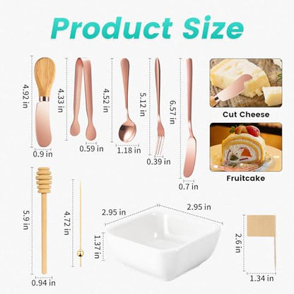 Charcuterie Board Accessories with 3 Oz Ceramic Dip Bowls (61 Count)